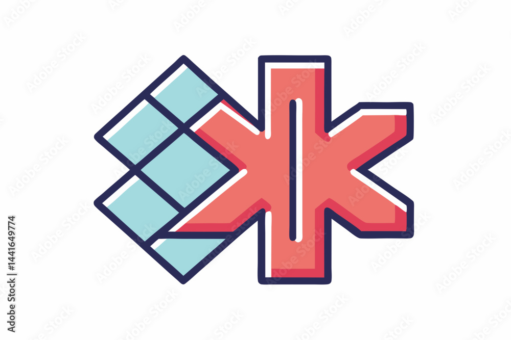 Obraz premium Paramedic Cross and Emergency Star Icon