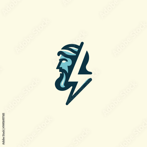 Zeus god thunderbolt logo