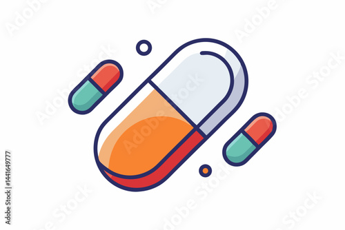 Pill Bottle with Capsules Icon