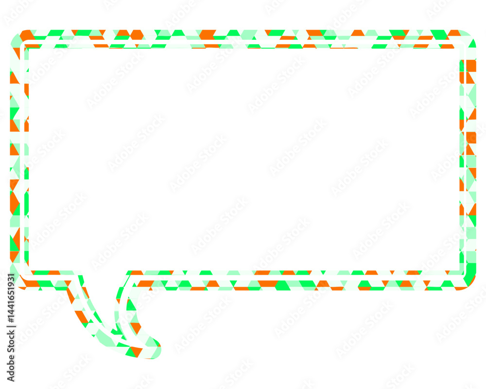 Fototapeta premium ステンドグラス風吹き出し 三角形模様 四角形