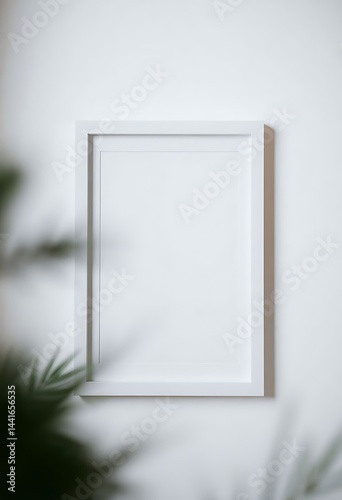 white picture frame hanging on a wall