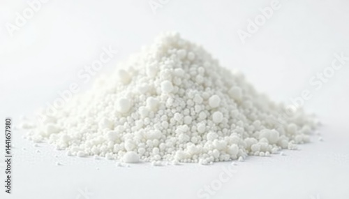 Obraz na płótnie Pile of white granulated sugar on white background, bright, granulated w salonie