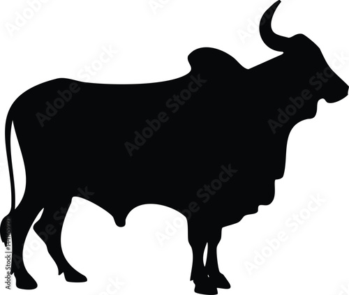 Brahman Bull Silhouette Vector — Farm Animal, Cattle, Ranching, Livestock Design for Cutting Machines
