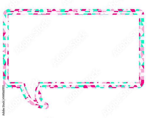 ステンドグラス風吹き出し　三角形模様　四角形