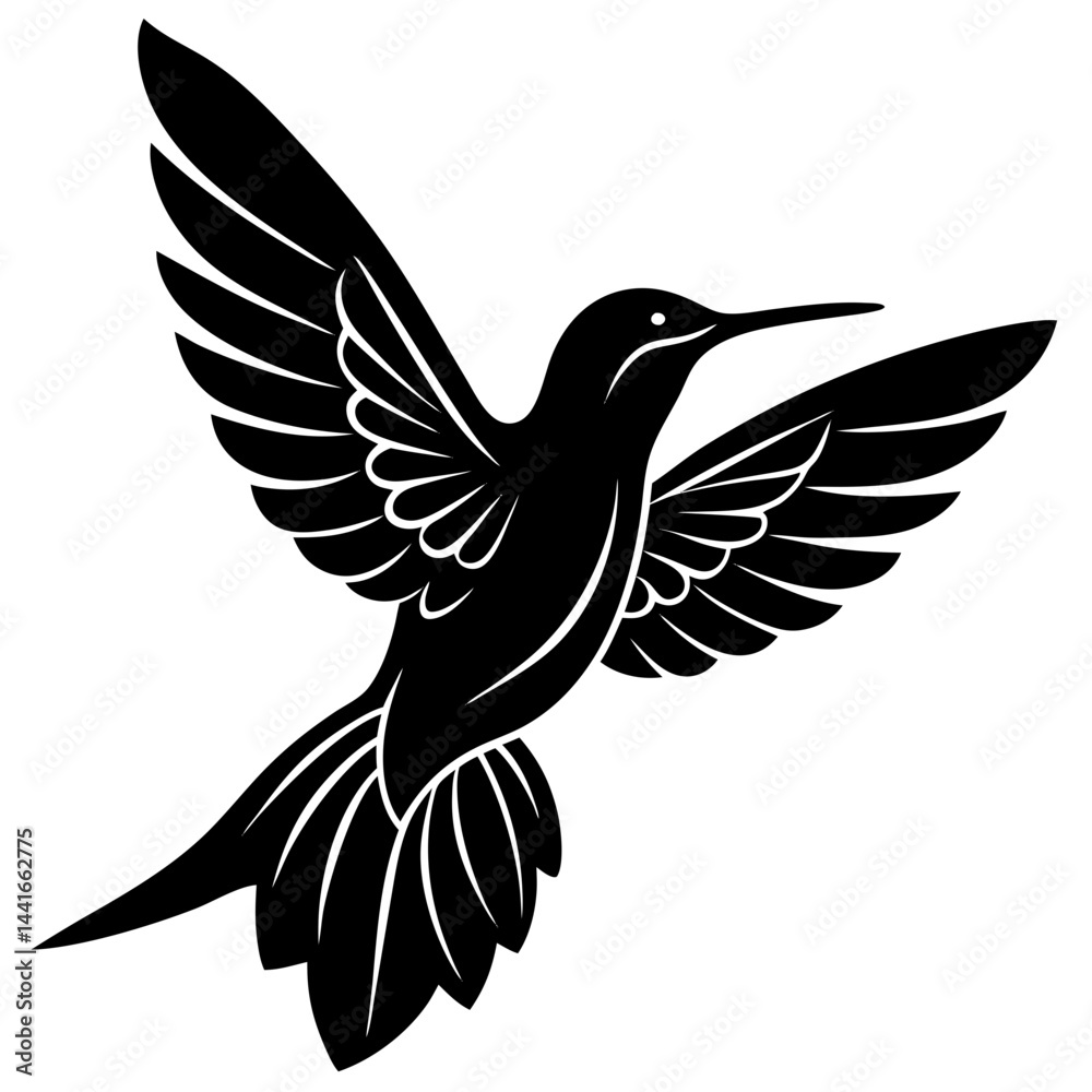 Obraz premium Hummingbird Silhouette vector illustration