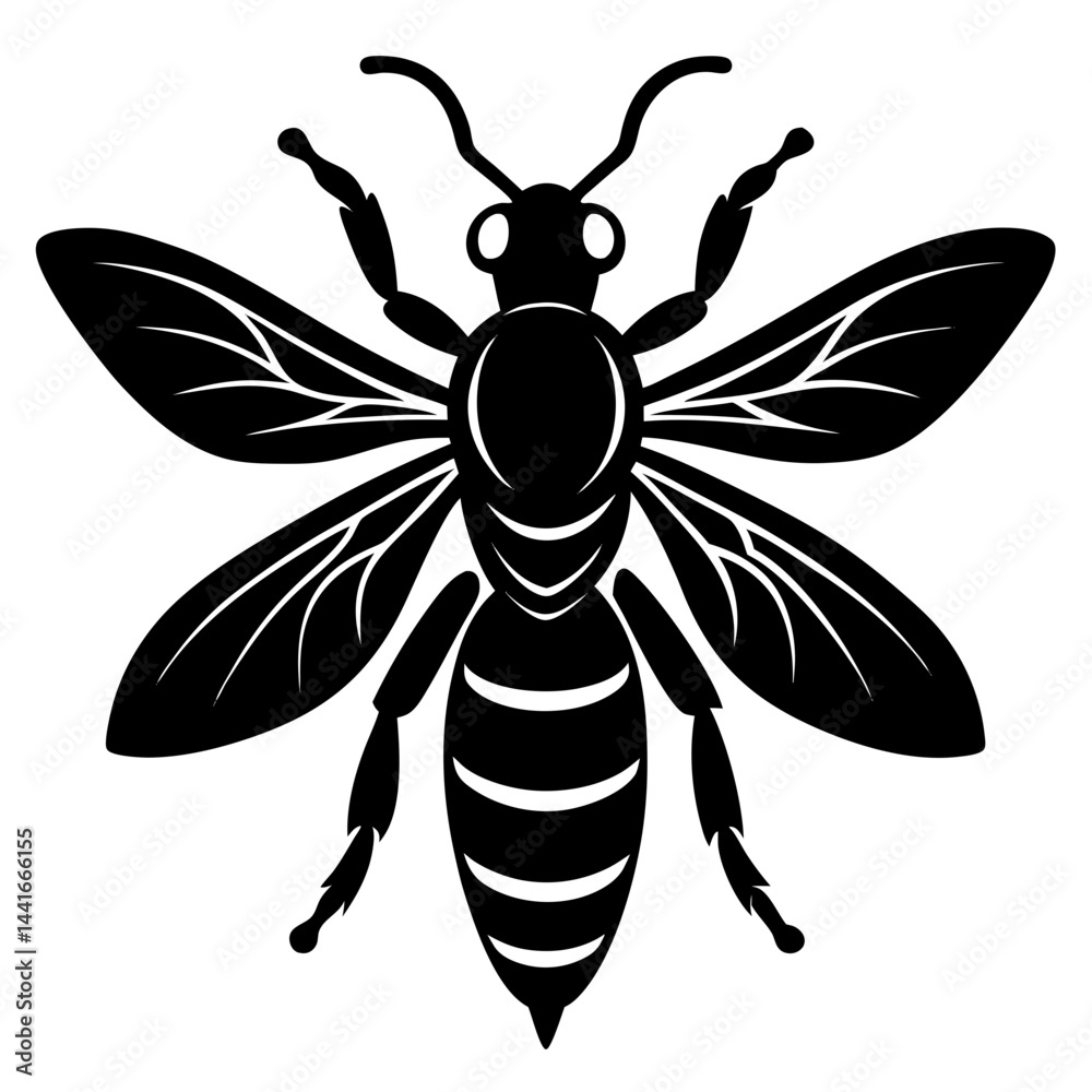 Fototapeta premium Hornet Silhouette vector illustration