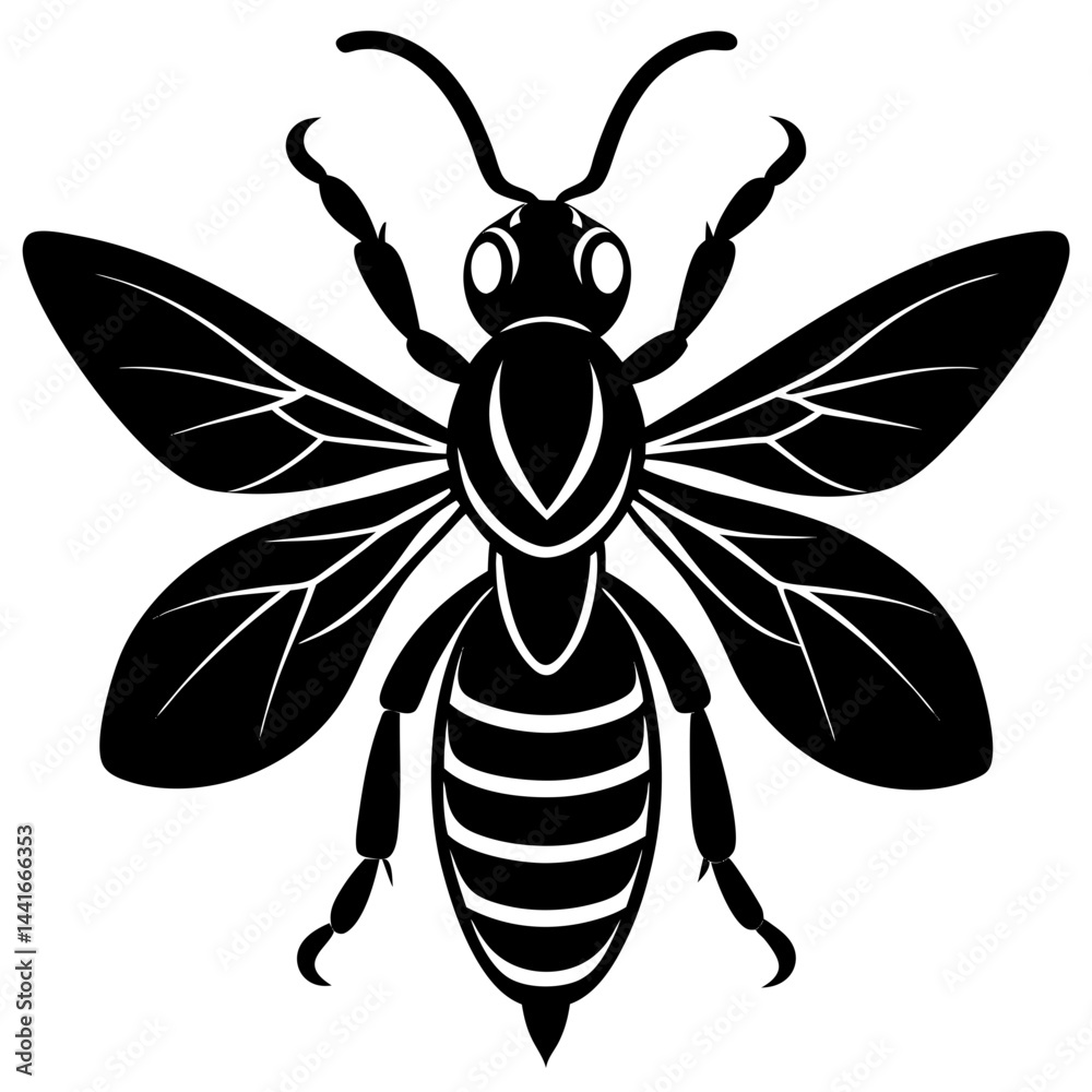 Fototapeta premium Hornet Silhouette vector illustration