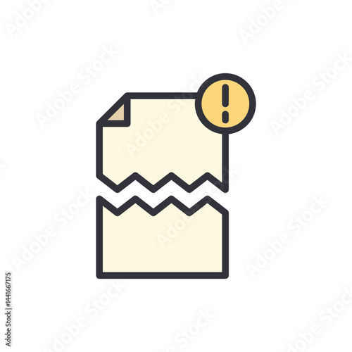 Missing file colored icons, minimalist vector illustration ,simple transparent graphic element .Isolated on white background