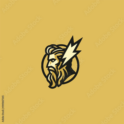Zeus god thunderbolt logo