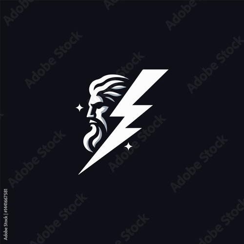 Zeus god thunderbolt logo