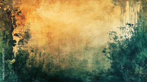 Obraz na płótnie Grunge Artistic Background Featuring Ink Stamps, Textures, and Overlays in a Vintage Scrapbook Style w salonie