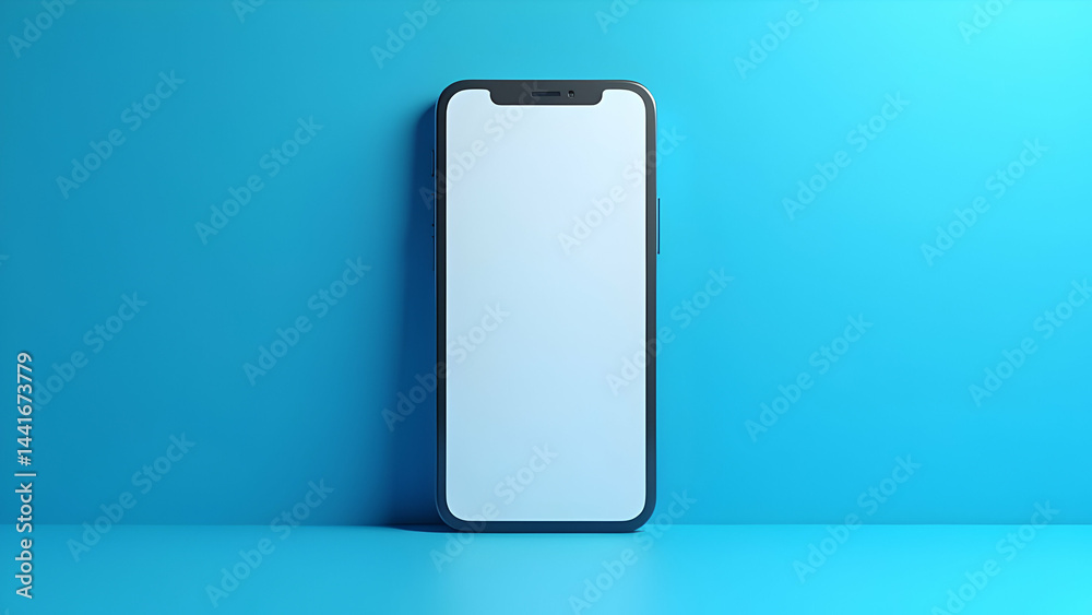 3D Rendering of Smartphone with Online Shopping App on Blue Background for Digital Commerce 3D Rendering of Smartphone with Online Shopping App on Blue Background for Digital Commerce