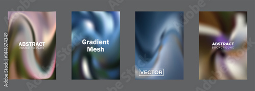 Abstract Gradient Mesh Backgrounds Vector Poster Templates
