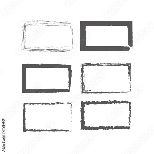 Wallpaper Mural Rough Frame Vector Set with Textured Rectangular Designs for Artistic and Decorative Projects Torontodigital.ca