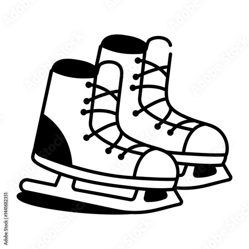 A doodle style icon of skating shoes 
