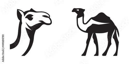 Silhouette vector illustration of camel