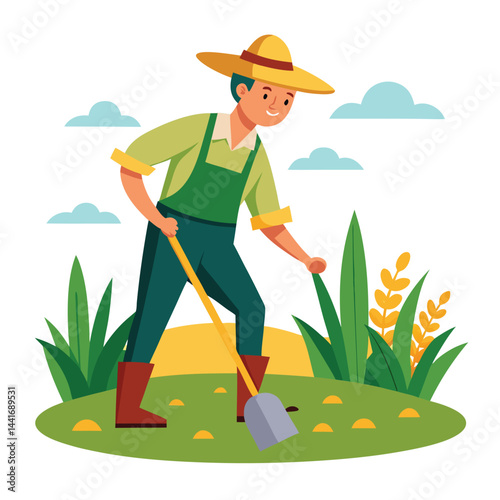 farmers working vector