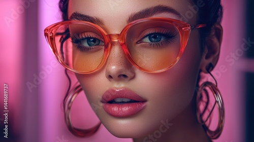 Beautiful woman, wear stylish and trendy clothing, colorful accessories, confident and passionate expression vibrant and creative.