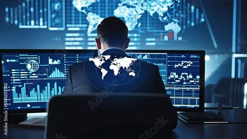 Wallpaper Mural Global Network Security Operations Center, Data Analysis and Monitoring Torontodigital.ca