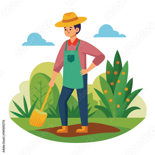 farmers working vector