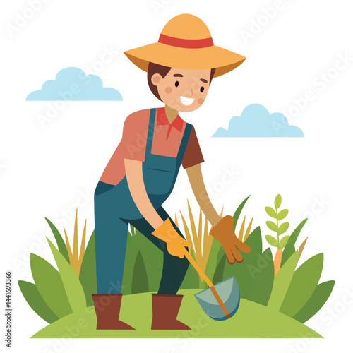 farmers working vector