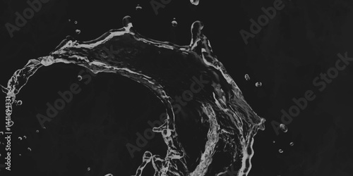 water splash on black background. water splash black background backdrop fresh. Blue water splash isolated on black background.  3D illustration. Blurred images of close-up soda water bubbles . .