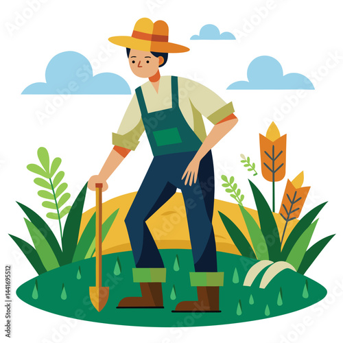 farmers working vector