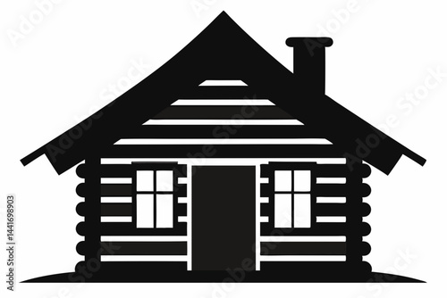 Rustic log cabin with a slanted roof and wooden walls