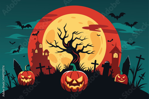Halloween t-shirt design costume creative Eye-catching high-quality Illustration.