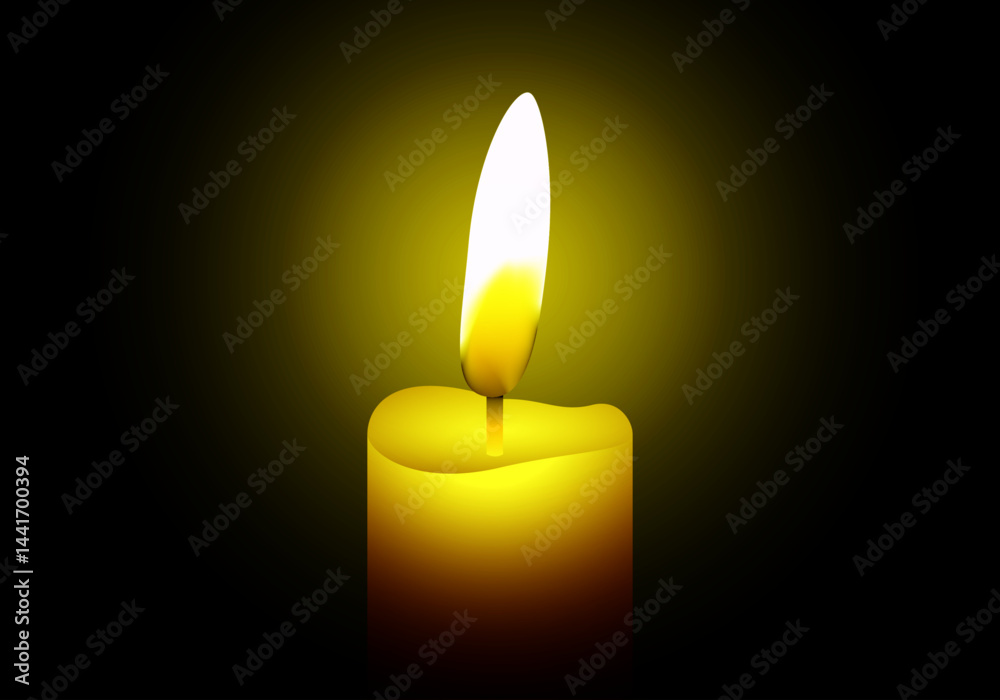 Vela encendida en la oscuridad tras apagón