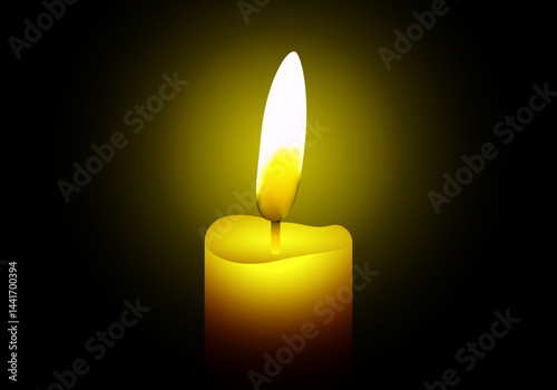 Vela encendida en la oscuridad tras apagón