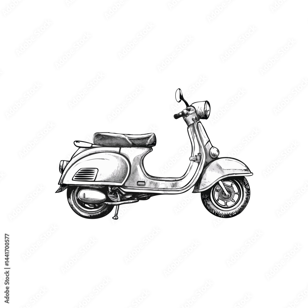 Fototapeta premium vintage scooter isolated on white
