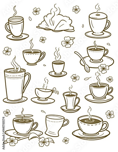 Coffee Shop Wallpaper table paper service paper traditional illustration isolated 