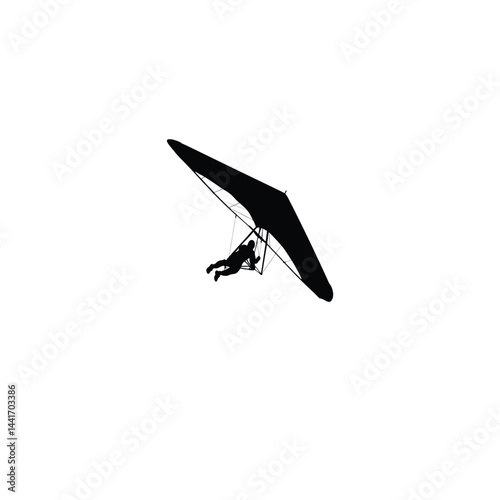 hang glider silhouette on white background