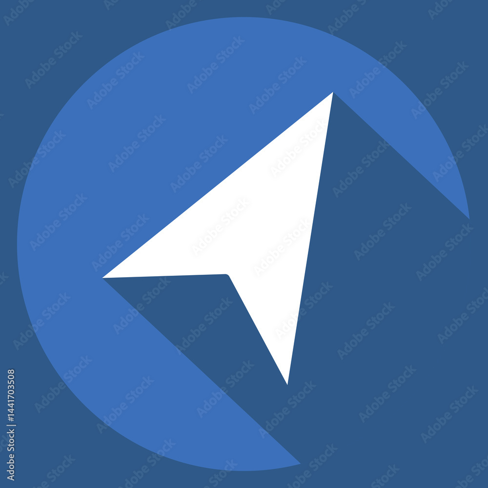 Icon Navigation. related to Location symbol. long shadow style. design editable Icon Navigation. related to Location symbol. long shadow style. design editable