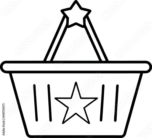 Simple shopping basket with a star on it