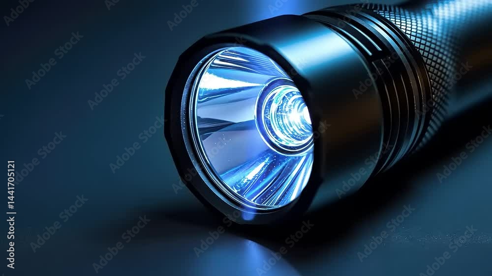Illuminating the Darkness: A Close-Up View of a High-Powered Flashlight Illuminating the Darkness: A Close-Up View of a High-Powered Flashlight