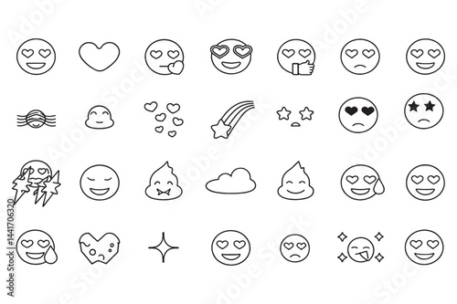 Beautiful emojis for social media, which you can use Web imoji icon set