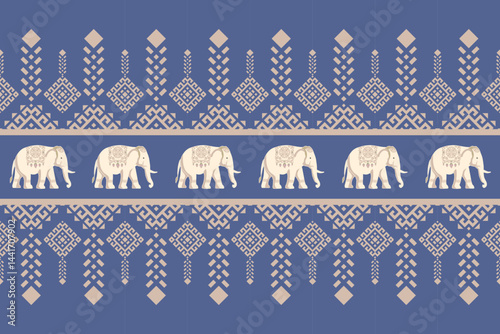 Geometric, 
Beautiful Thailand,elephant pattern,floral,thai pattern,seamless,Traditional,ethnic,fabric pattern for textiles,rugs, wallpaper,clothing, sarong,batik,print,background,illustration,vector