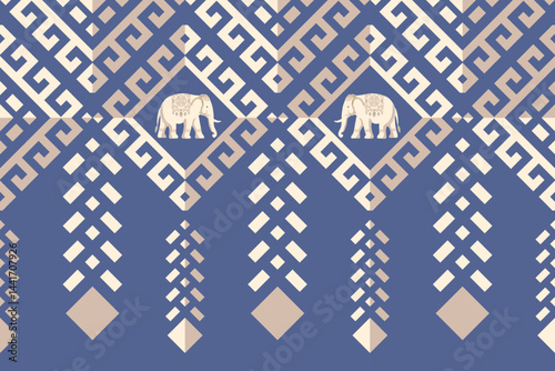 Geometric, 
Beautiful Thailand,elephant pattern,floral,thai pattern,seamless,Traditional,ethnic,fabric pattern for textiles,rugs, wallpaper,clothing, sarong,batik,print,background,illustration,vector