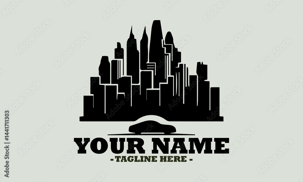 Obraz premium city skyline vector, city vector illustration skyline and building city logo. A city building apartment tall hi-rise logo icon