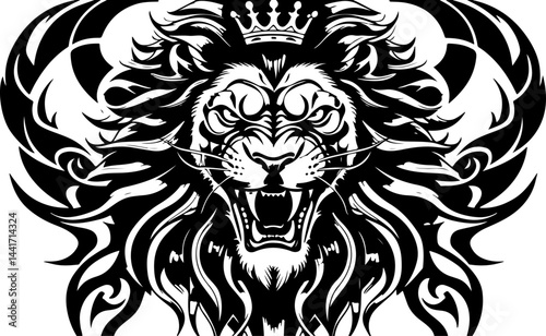 Tribal Lion King Emblem Vector Tettoo