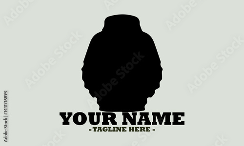 illustration black pullover hoodie logo art, A black hooded sweatshirt with a background vector