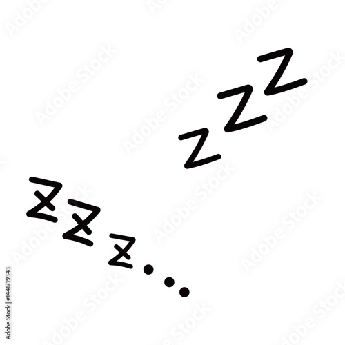 感情表現　眠るアイコン　ブラック