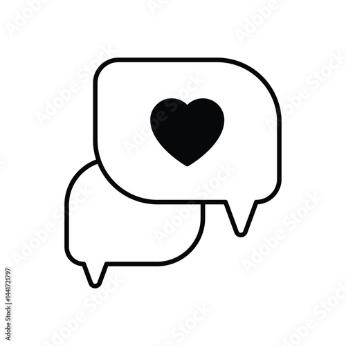 Love Chat icon vector stock illustration