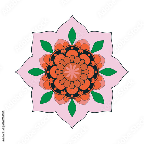 Lotus and jasmine infused mandala design