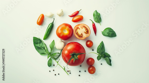 Fresh greens, carrots, and peppers poised simply against a soft backdrop with room to breathe