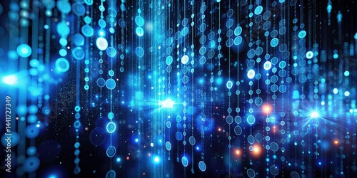 Wallpaper Mural Abstract Blue Binary Code Night Photography, Digital Art, Blue Background, Binary Pattern, Night Scene, Digital Wallpaper, Dark Blue, Abstract Torontodigital.ca