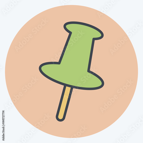 Icon Pin. related to Location symbol. color mate style. design editable