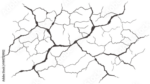 Rustic crack vectors resembling dry mud, ideal for adding texture and organic feel to designs